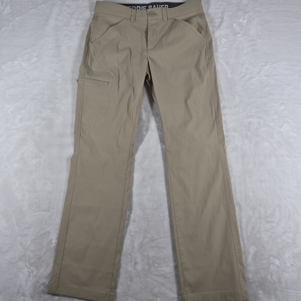 Eddie Bauer Rainer Tech Pants Men's 32x32 Beige Outdoors Hike Casual Comfort NWT